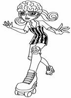 do wydruku kolorowanki monster high, obrazek Ghoulia Yelps na rolkach, obrazek dla dziewczyn do wydrukowania i pomalowania numer  75